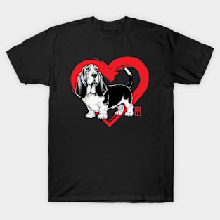 I Love My Basset Hound - I Love my dog - Friendly dog T-Shirt